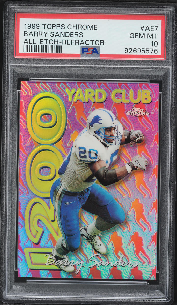 1999 Topps Chrome All-Etch Refractor Barry Sanders #AE7 PSA 10 GEM MINT