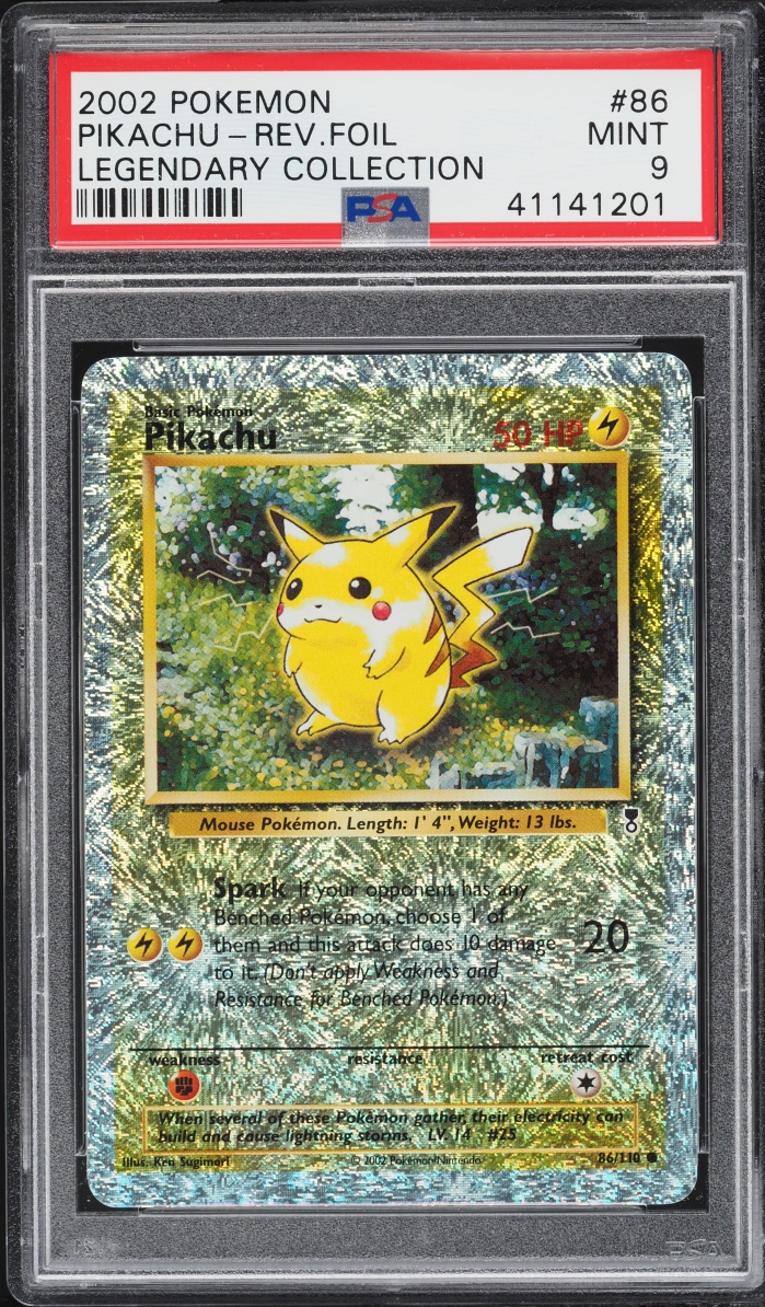 2002 Pokemon Legendary Collection Reverse Holo Pikachu #86 PSA 9 MINT