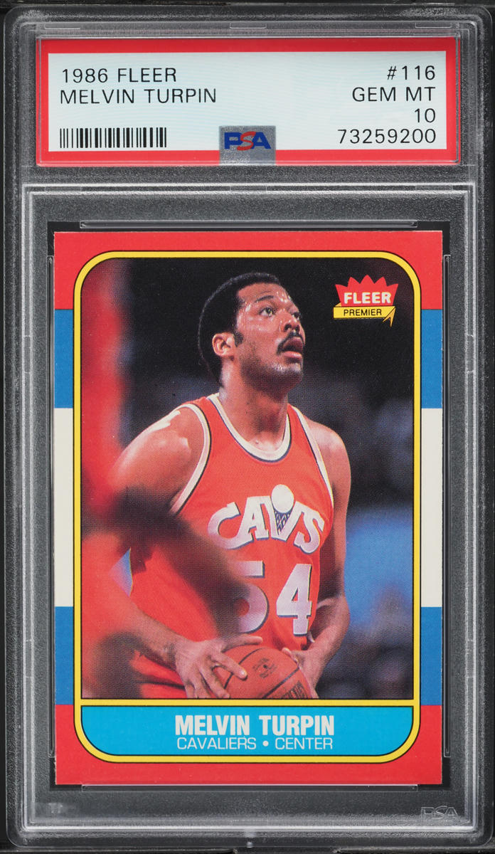 1986 Fleer Basketball Melvin Turpin ROOKIE #116 PSA 10 GEM MINT