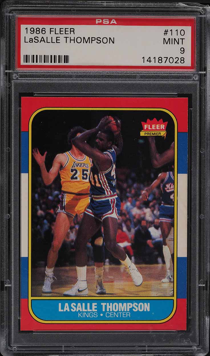 1986 Fleer Basketball LaSalle Thompson ROOKIE #110 PSA 9 MINT