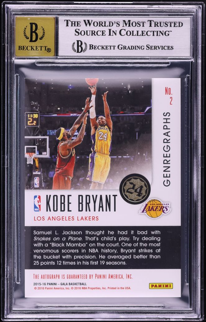 2015 Panini Gala Genregraphs Thriller Kobe Bryant AUTO /25 #2 BGS 8.5 NM-MT+ - Photo 2