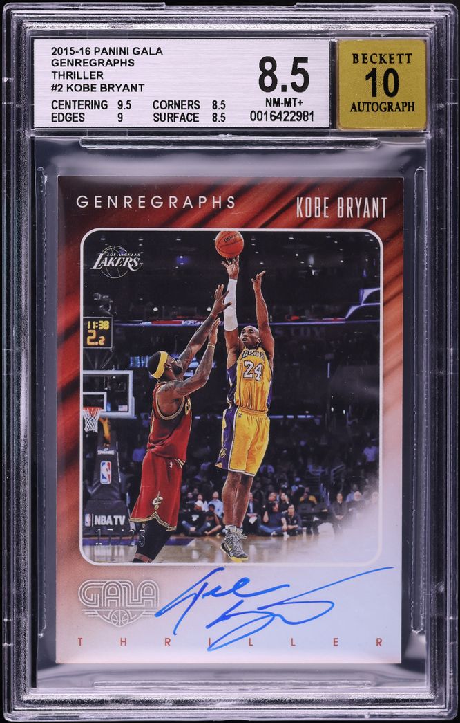 2015 Panini Gala Genregraphs Thriller Kobe Bryant AUTO /25 #2 BGS 8.5 NM-MT+