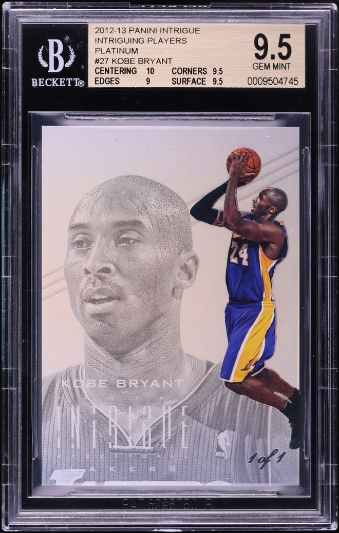2012 Panini Intrigue Intriguing Players Platinum Kobe Bryant 1/1 #27 BGS 9.5 GEM MINT