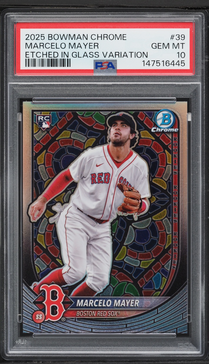 2025 Bowman Chrome Etched In Glass Variation Marcelo Mayer ROOKIE #39 PSA 10 GEM MINT
