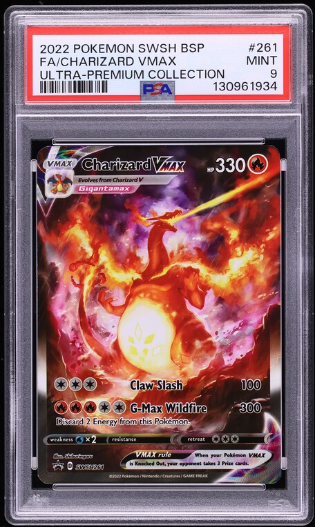 2022 Pokemon SWSH Promo Ultra Premium Full Art Charizard VMAX #SWSH261 PSA 9 MINT