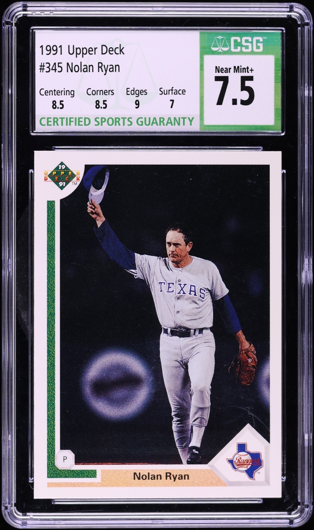 1991 Upper Deck Nolan Ryan #345 CSG 7.5 NRMT+