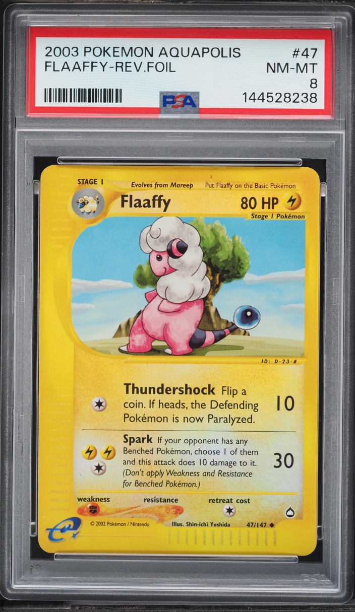 2003 Pokemon Aquapolis Reverse Foil Flaaffy #47 PSA 8 NM-MT