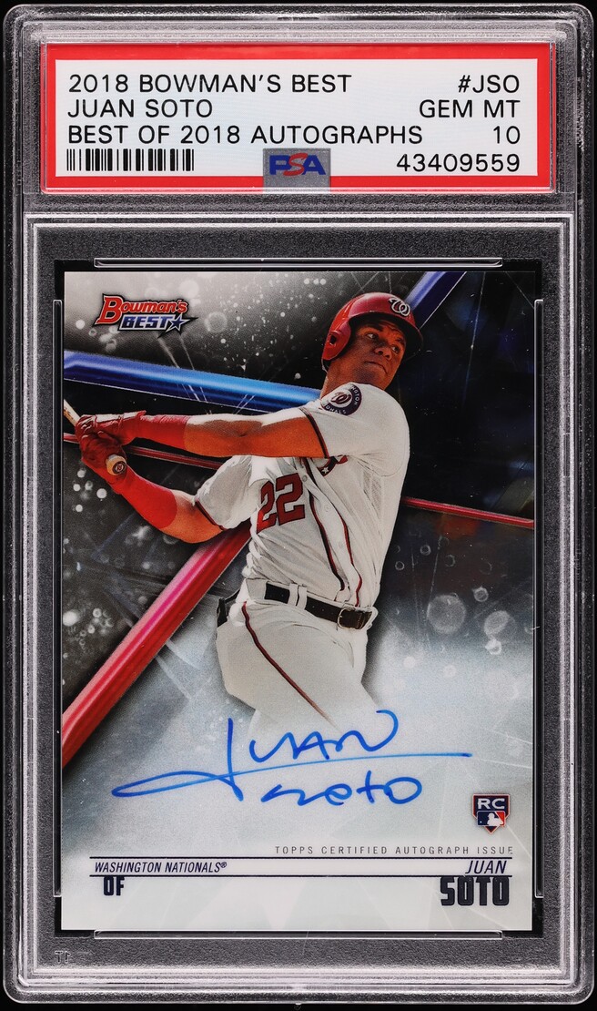 2018 Bowman's Best Of '18 Juan Soto ROOKIE AUTO #B18-JSO PSA 10 GEM MINT
