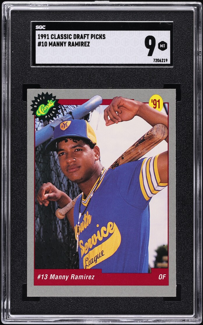 1991 Classic Draft Picks Manny Ramirez ROOKIE #10 SGC 9 MINT