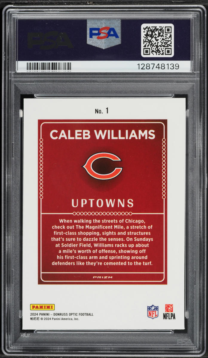 2024 Donruss Optic Uptowns Caleb Williams ROOKIE #1 PSA 8 NM-MT