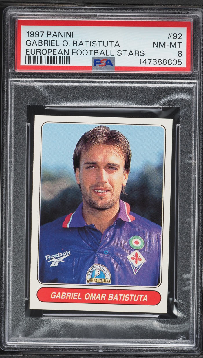 1997 Panini European Stars Gabriel Omar Batistuta #92 PSA 8 NM-MT