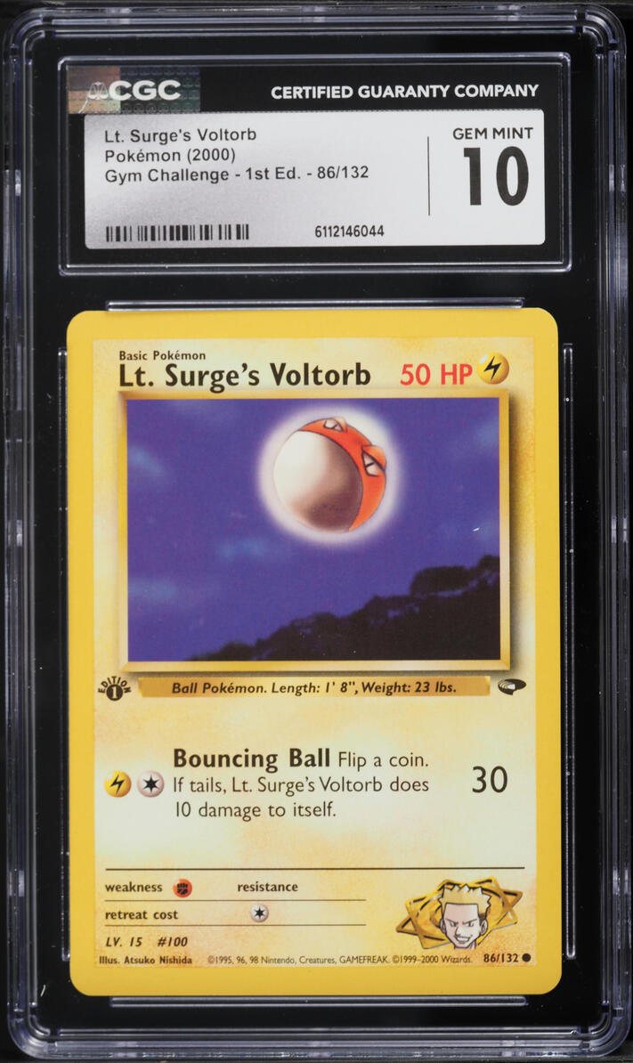 2000 Pokemon Gym Challenge 1st Edition Lt Surge's Voltorb #86 CGC 10 GEM MINT