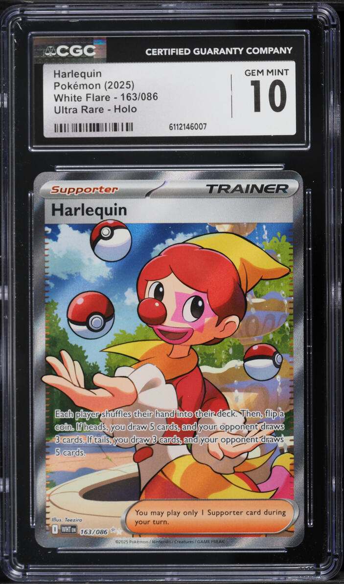 2025 Pokemon Scarlet & Violet White Flare Full Art Harlequin #163 CGC 10 GEM MINT