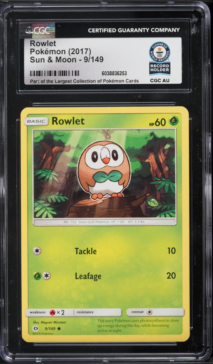 2017 Pokemon Sun & Moon Rowlet #9 CGC AUTH