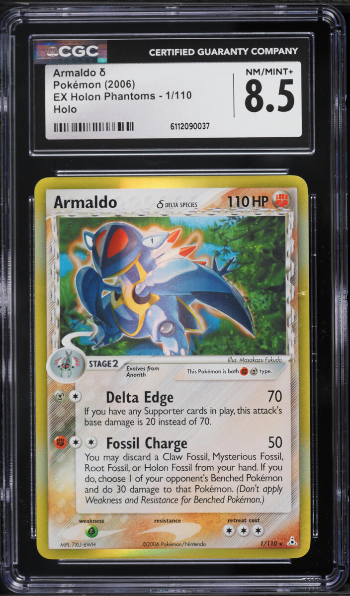 2006 Pokemon EX Holon Phantoms Holo Armaldo #1 CGC 8.5 NM-MT+