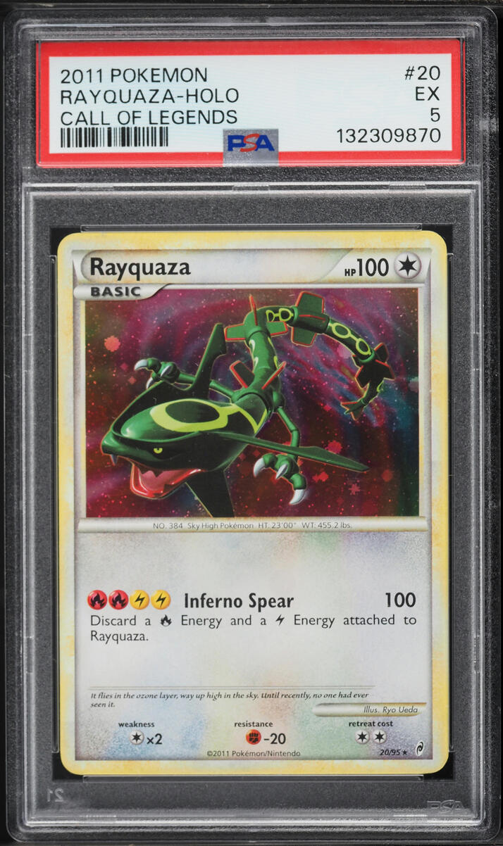 2011 Pokemon Call Of Legends Holo Rayquaza #20 PSA 5 EX