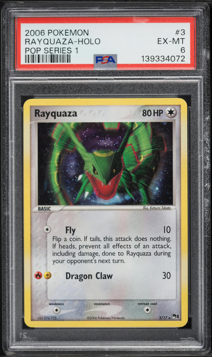 2006 Pokemon POP Series 1 Holo Rayquaza #3 PSA 6 EXMT