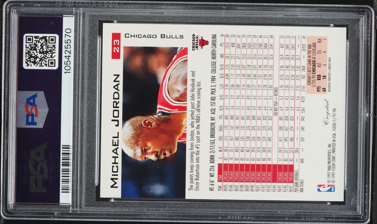 1997 Fleer Crystal Michael Jordan #23 PSA 10 GEM MINT