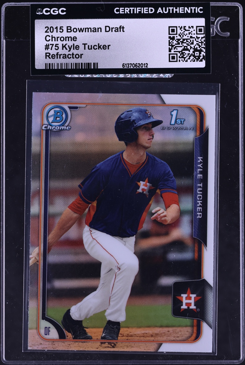 2015 Bowman Chrome Draft Refractor Kyle Tucker PROSPECT #75 CGC AUTH
