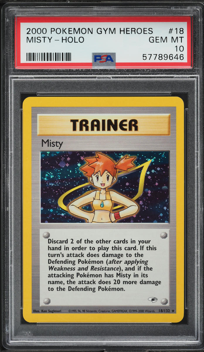 2000 Pokemon Gym Heroes Holo Misty #18 PSA 10 GEM MINT
