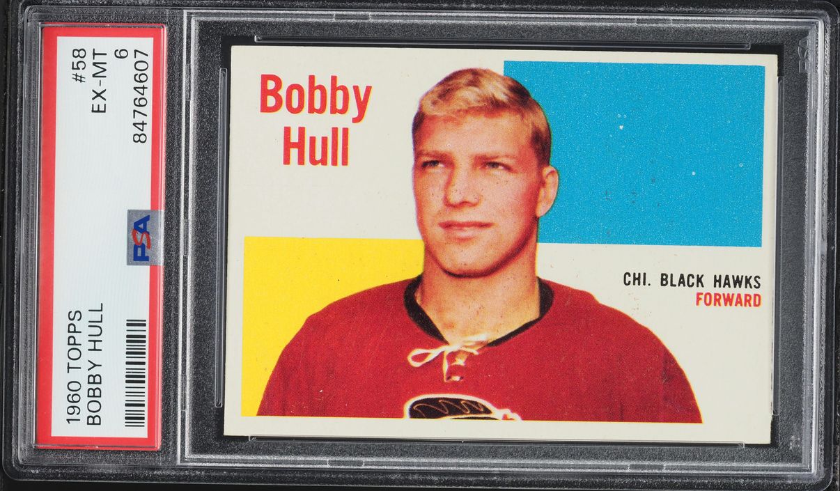 1960 Topps Hockey Bobby Hull #58 PSA 6 EXMT