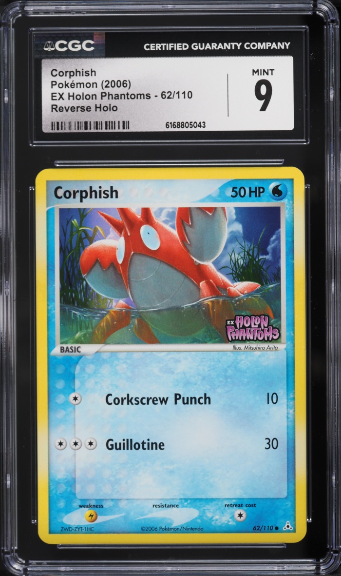 2006 Pokemon EX Holon Phantoms Reverse Holo Corphish #62 CGC 9 MINT