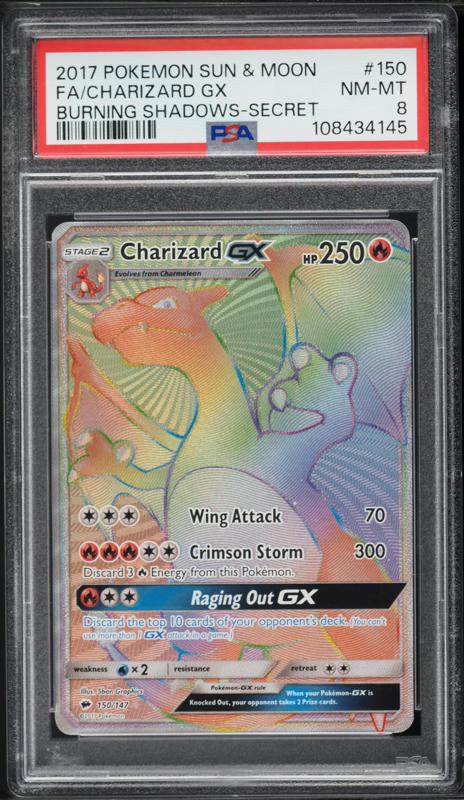 2017 Pokemon Sun & Moon Burning Shadows Charizard GX #20 PSA 10