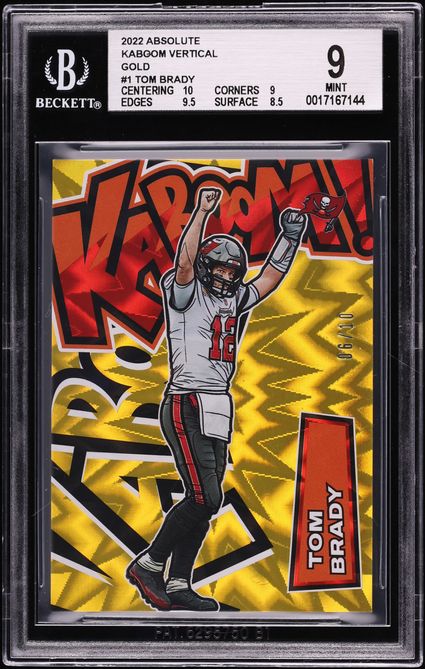 2022 Absolute Kaboom Vertical Gold Tom Brady /10 #1 BGS 9 MINT