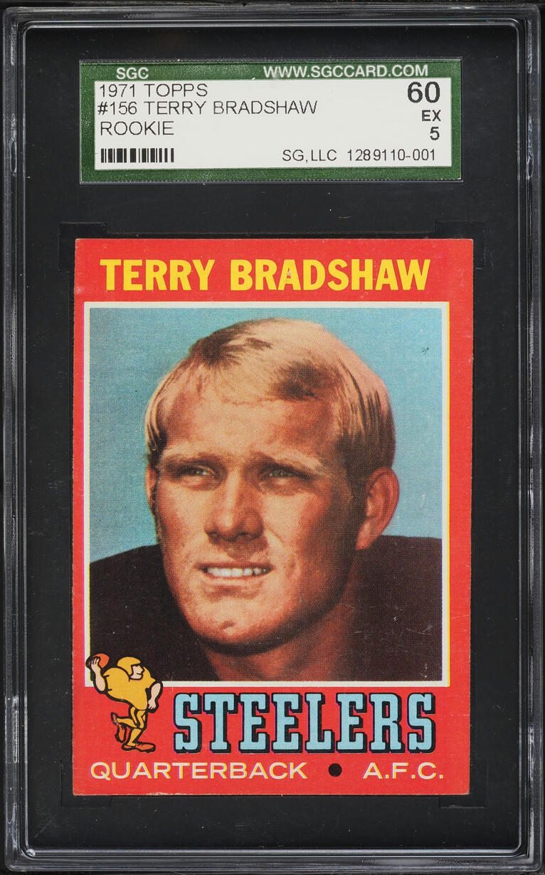 1971 Topps Football Terry Bradshaw ROOKIE #156 SGC 5 EX
