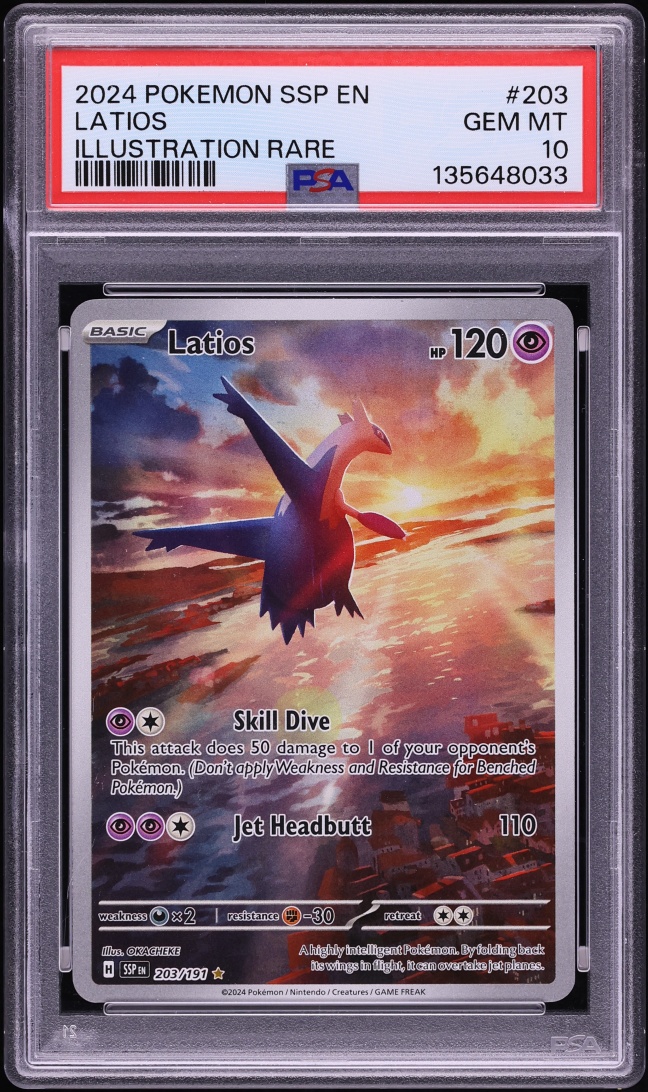 2024 Pokemon Scarlet & Violet Surging Sparks IR Latios #203 PSA 10 GEM MINT
