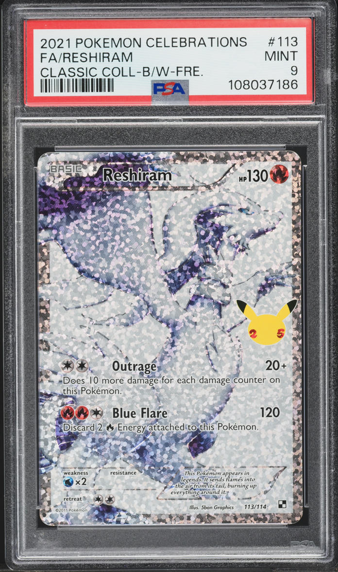 2021 Pokemon SWSH Celebrations Classic Collection Rreshiram #113 PSA 9 MINT
