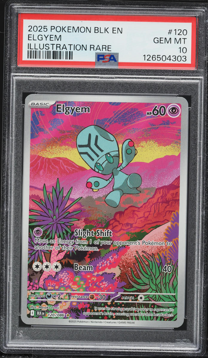 2025 Pokemon Scarlet & Violet Black Bolt IR Elgyem #120 PSA 10 GEM MINT