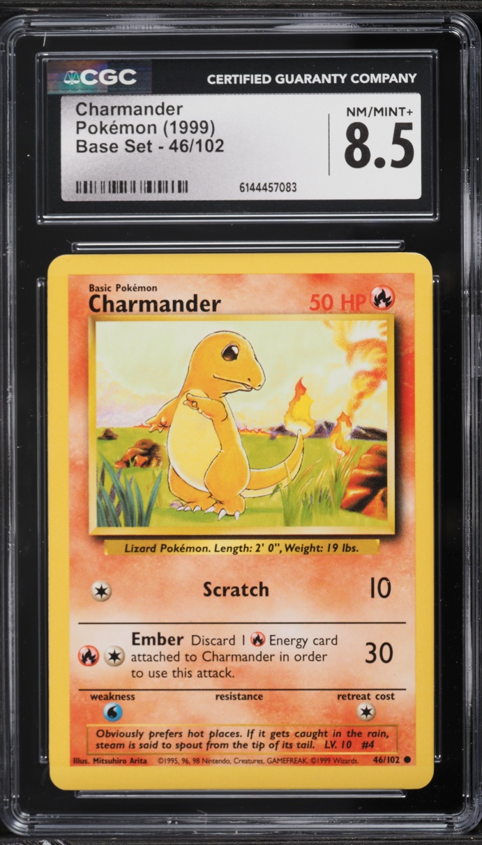 1999 Pokemon Base Set Charmander #46 CGC 8.5 NM-MT+