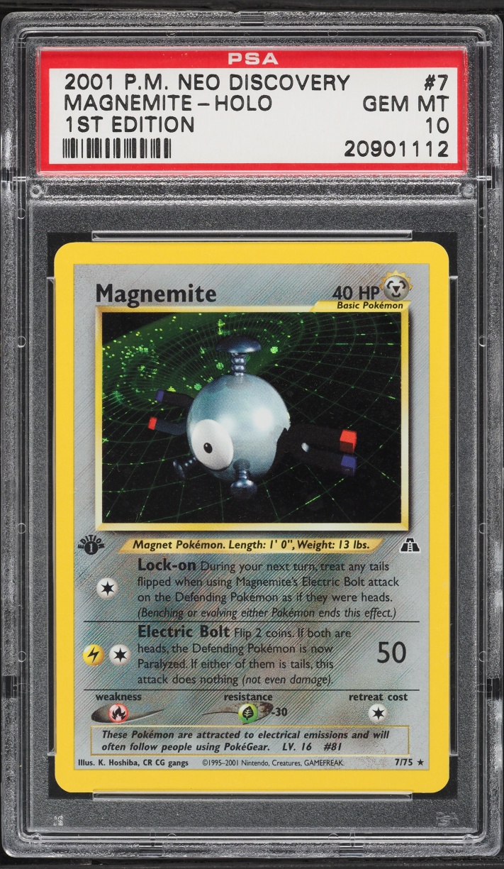 2001 Pokemon Neo Discovery 1st Edition Holo Magnemite #7 PSA 10 GEM MINT