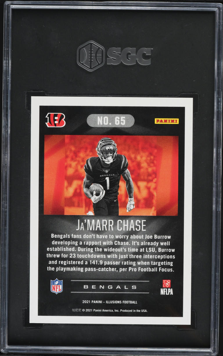 2021 Panini Illusions Ja'Marr Chase ROOKIE #65 SGC 9.5 MINT+