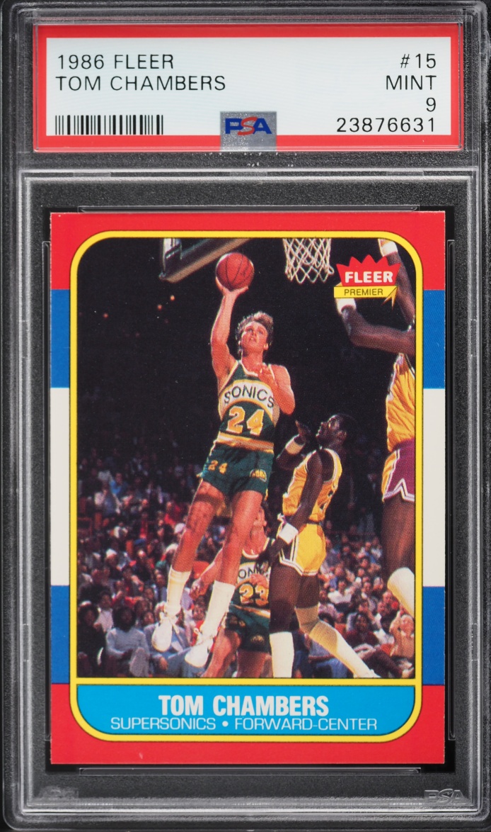 1986 Fleer Basketball Tom Chambers #15 PSA 9 MINT