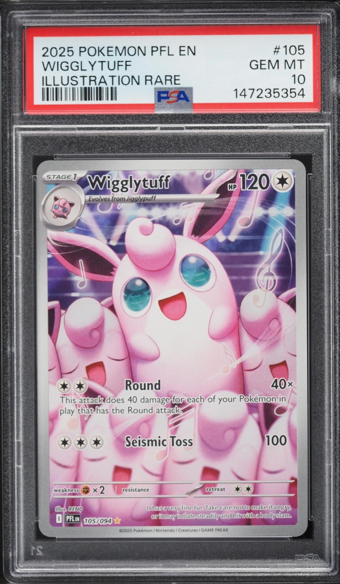 2025 Pokemon Mega Evolution Phantasmal Flames IR Wigglytuff #105 PSA 10 GEM MINT