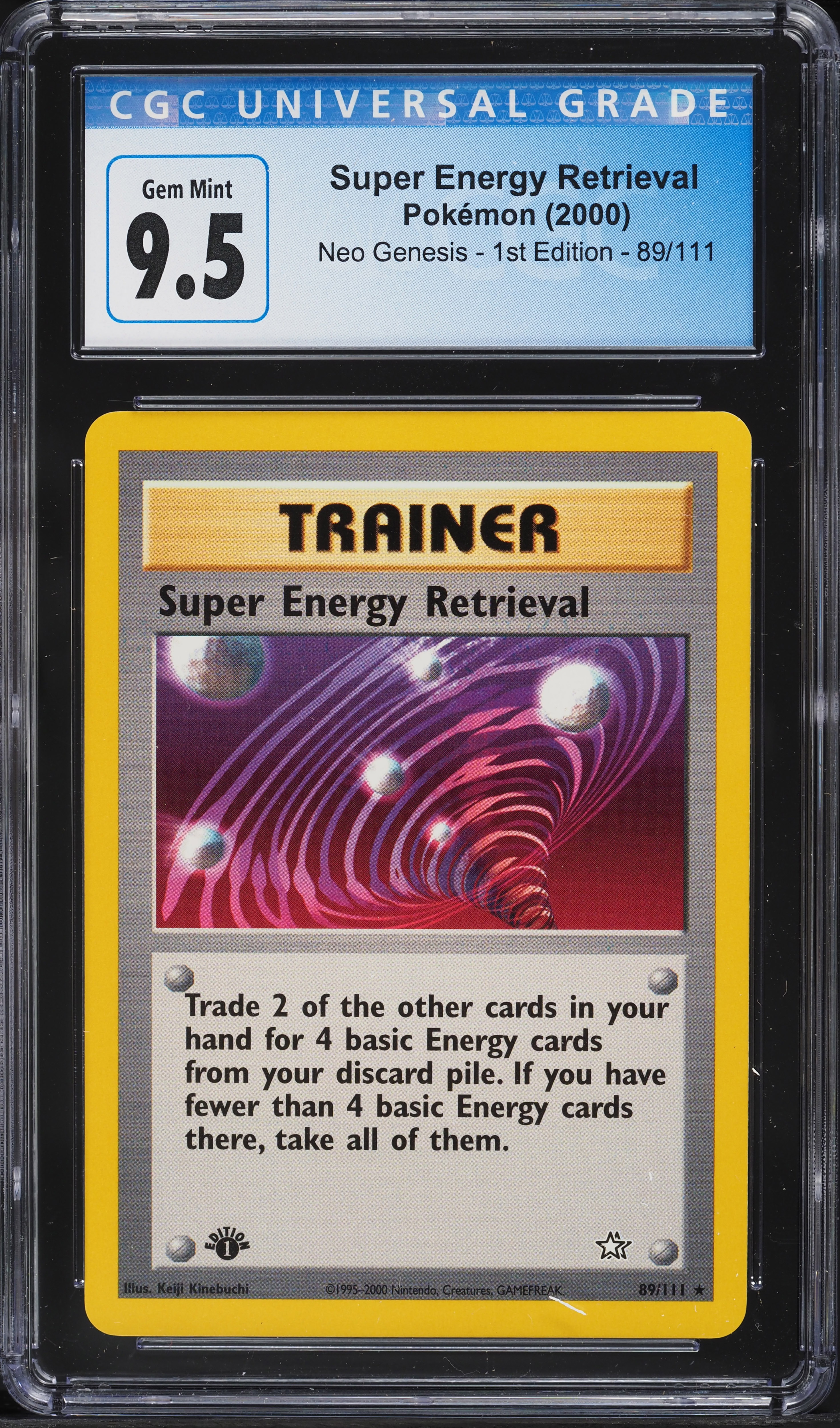 2000 Pokemon Neo Genesis 1st Edition Super Energy Retrieval #89 CGC 9.5 GEM MINT