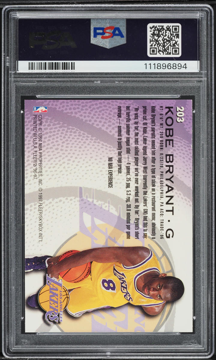 その他 1996-97 Kobe Bryant RC #203 PSA9 1996-97 Skybox Premium Kobe Bryant Rookie RC #203 PSA 9 | eBay