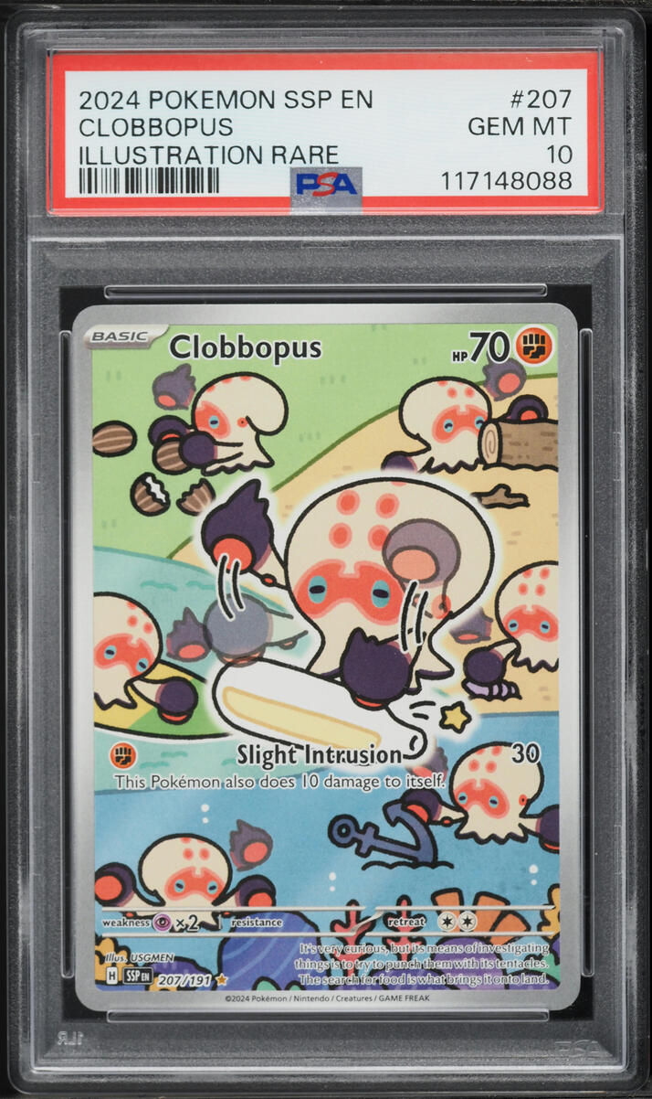 2024 Pokemon Scarlet & Violet Surging Sparks IR Clobbopus #207 PSA 10 GEM MINT