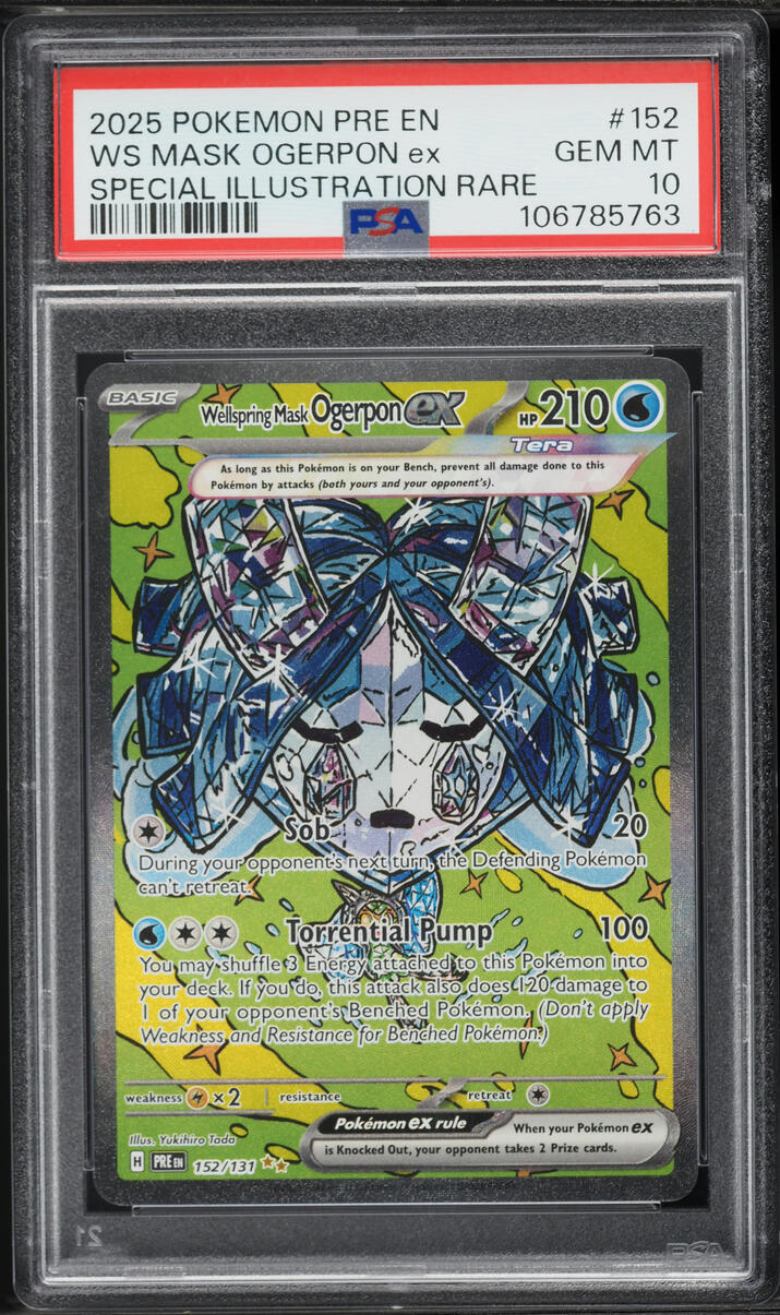2025 Pokemon SV Prismatic Evolutions SIR Wellspring Mask Ogerpon ex #152 PSA 10 GEM MINT