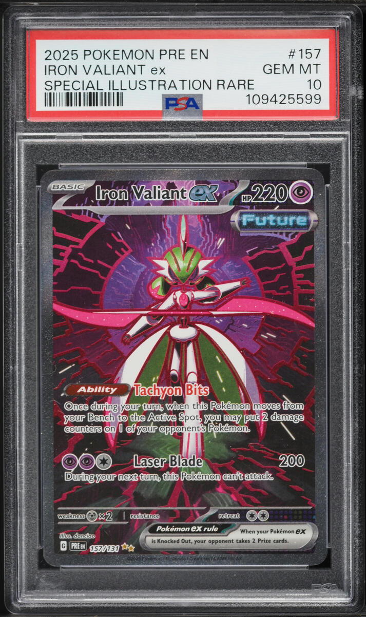 2025 Pokemon Scarlet & Violet Prismatic Evolutions SIR Iron Valiant ex #157 PSA 10 GEM MINT