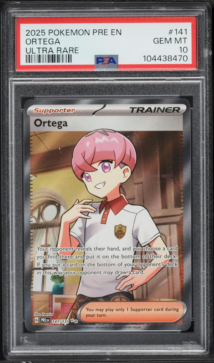 2025 Pokemon Scarlet & Violet Prismatic Evolutions Full Art Ortega #141 PSA 10 GEM MINT