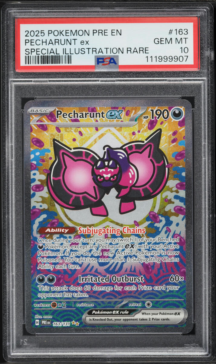 2025 Pokemon Scarlet & Violet Prismatic Evolutions SIR Pecharunt ex #163 PSA 10 GEM MINT