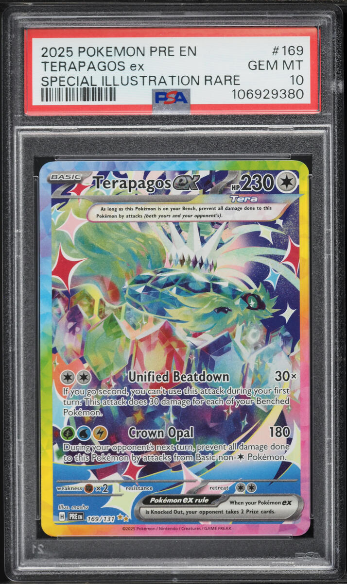 2025 Pokemon Scarlet & Violet Prismatic Evolutions SIR Terapagos ex #169 PSA 10 GEM MINT
