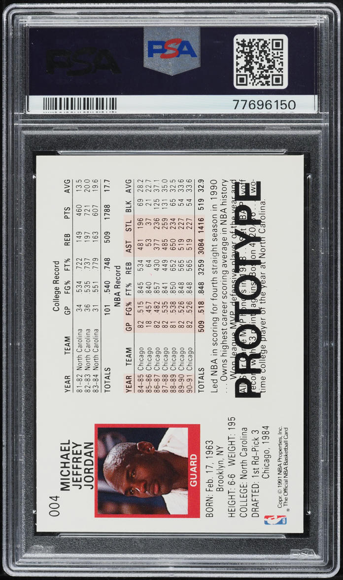 1991 Hoops Prototypes 00 Michael Jordan #4 PSA 10 GEM MINT