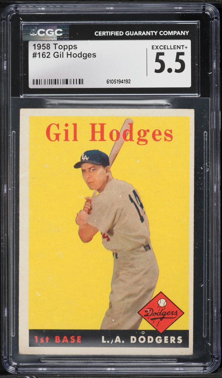 1958 Topps Gil Hodges #162 CGC 5.5 EX+