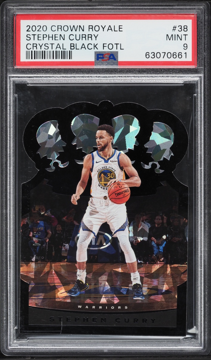 2020 Panini Crown Royale Crystal Black FOTL Stephen Curry /4 #38 PSA 9 MINT