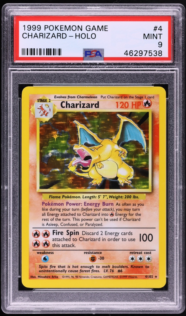 1999 Pokemon Base Set Holo Charizard #4 PSA 9 MINT