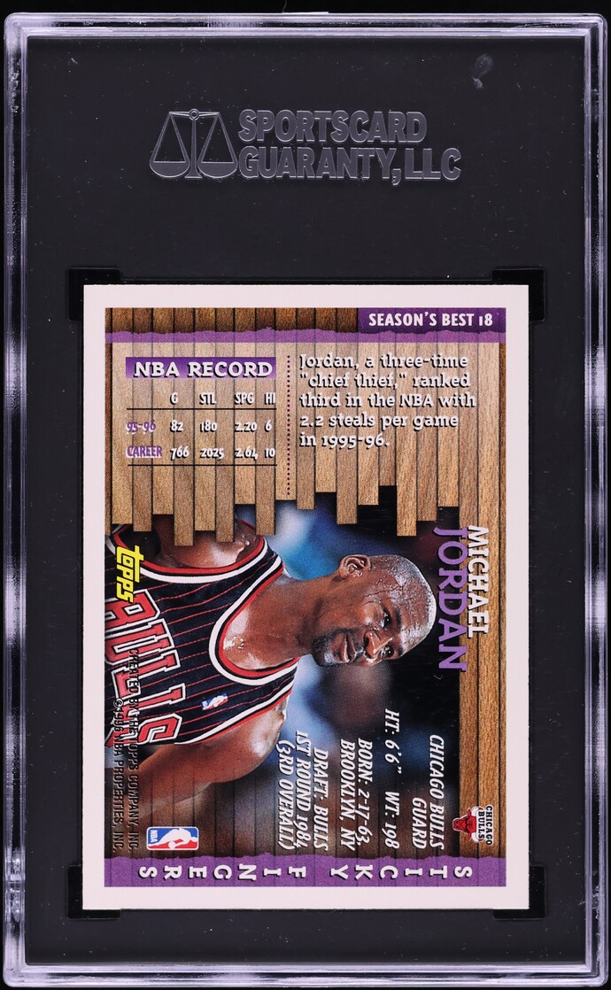 1996 Topps Season's Best Michael Jordan #18 SGC 9 MINT